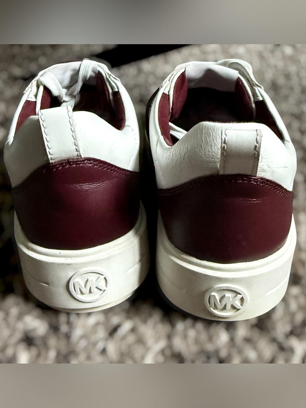 MICHAEL KORS Emmett Platform Sneaker Off-White & Burgundy Size 7 Women - Picture 4 of 14